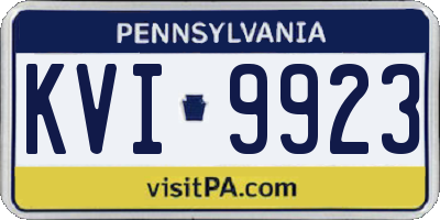 PA license plate KVI9923