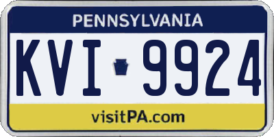PA license plate KVI9924