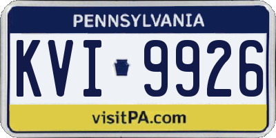 PA license plate KVI9926