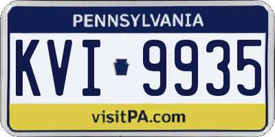 PA license plate KVI9935