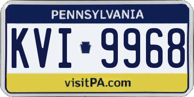 PA license plate KVI9968