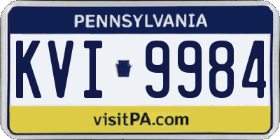 PA license plate KVI9984
