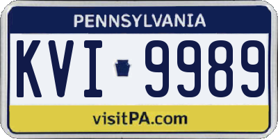 PA license plate KVI9989