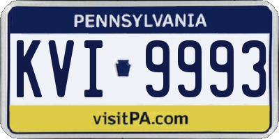 PA license plate KVI9993