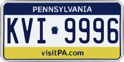 PA license plate KVI9996