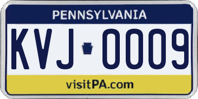 PA license plate KVJ0009