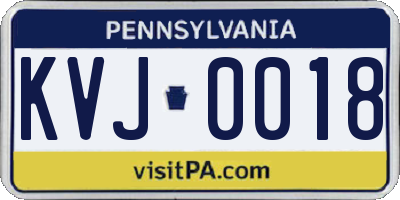 PA license plate KVJ0018