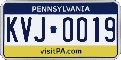 PA license plate KVJ0019