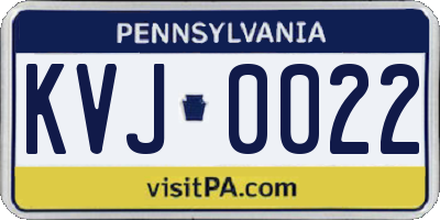 PA license plate KVJ0022