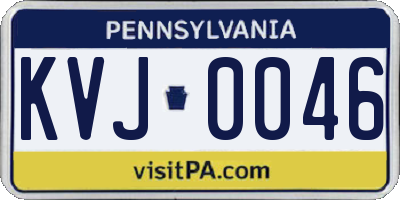 PA license plate KVJ0046