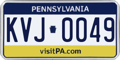 PA license plate KVJ0049