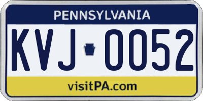 PA license plate KVJ0052