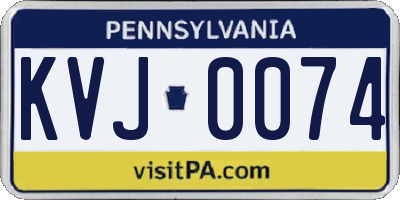 PA license plate KVJ0074