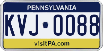 PA license plate KVJ0088