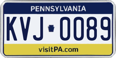 PA license plate KVJ0089