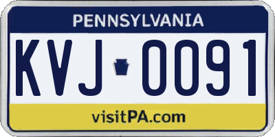 PA license plate KVJ0091