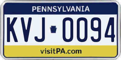 PA license plate KVJ0094