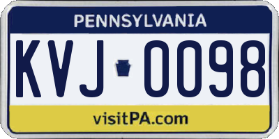 PA license plate KVJ0098