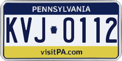 PA license plate KVJ0112
