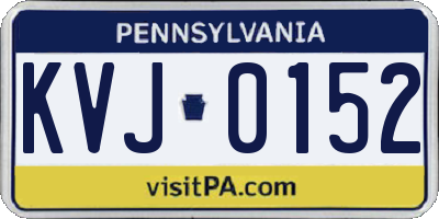 PA license plate KVJ0152