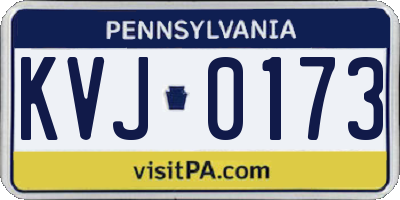 PA license plate KVJ0173