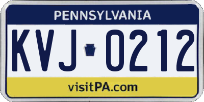 PA license plate KVJ0212