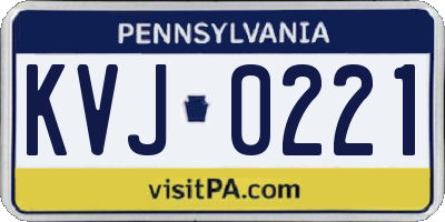 PA license plate KVJ0221