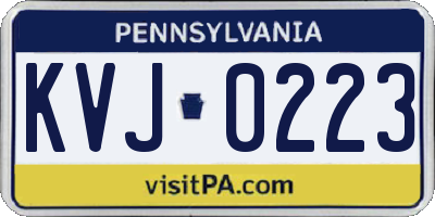 PA license plate KVJ0223