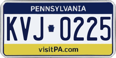 PA license plate KVJ0225