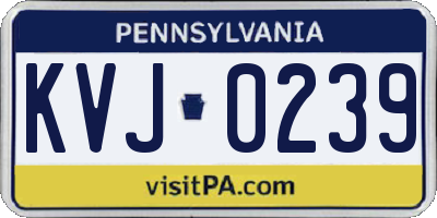 PA license plate KVJ0239