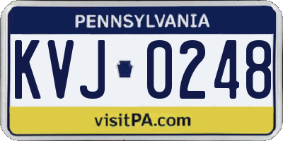 PA license plate KVJ0248