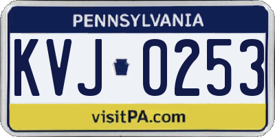 PA license plate KVJ0253