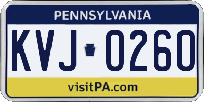 PA license plate KVJ0260