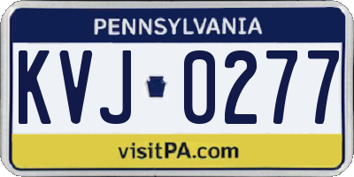 PA license plate KVJ0277
