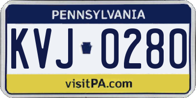 PA license plate KVJ0280