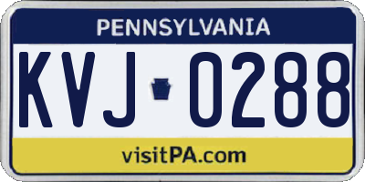 PA license plate KVJ0288