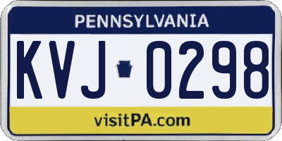PA license plate KVJ0298