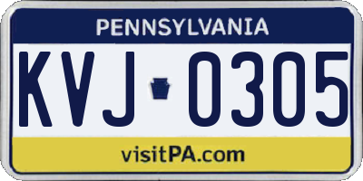 PA license plate KVJ0305