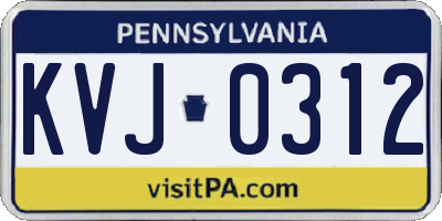 PA license plate KVJ0312