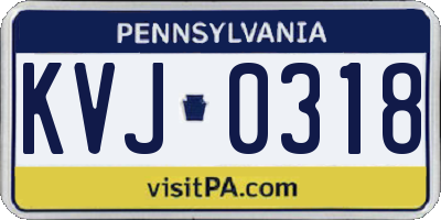PA license plate KVJ0318
