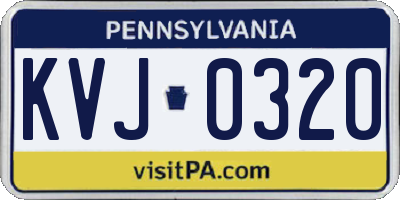 PA license plate KVJ0320