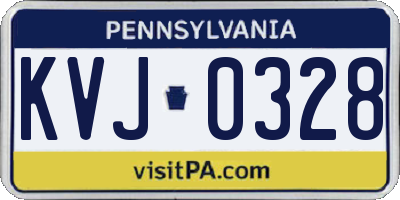 PA license plate KVJ0328