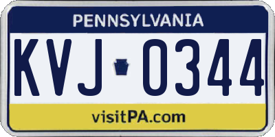 PA license plate KVJ0344