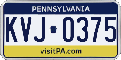 PA license plate KVJ0375