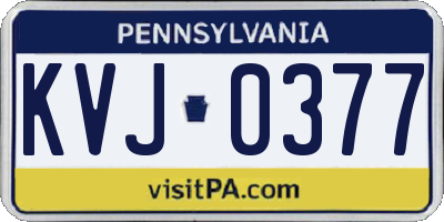 PA license plate KVJ0377