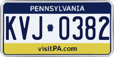 PA license plate KVJ0382