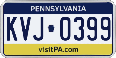 PA license plate KVJ0399