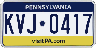 PA license plate KVJ0417