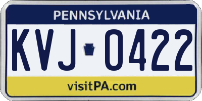 PA license plate KVJ0422