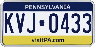 PA license plate KVJ0433